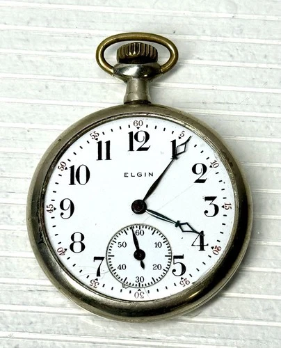 Elgin Antique Open Face Pocket Watch 💥
