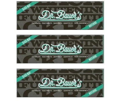 Aktivkohle-Whitening Zahnpasta - Dr. Bauer's | 3 Tuben x 75 ml | Ohne Fluorid
