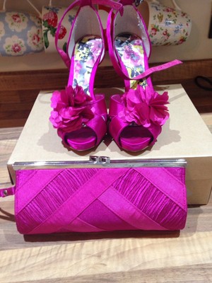 cerise pink shoes and bag
