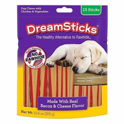 DreamBone Rawhide Free Dog Chews Bacon Cheese Flavored Sticks