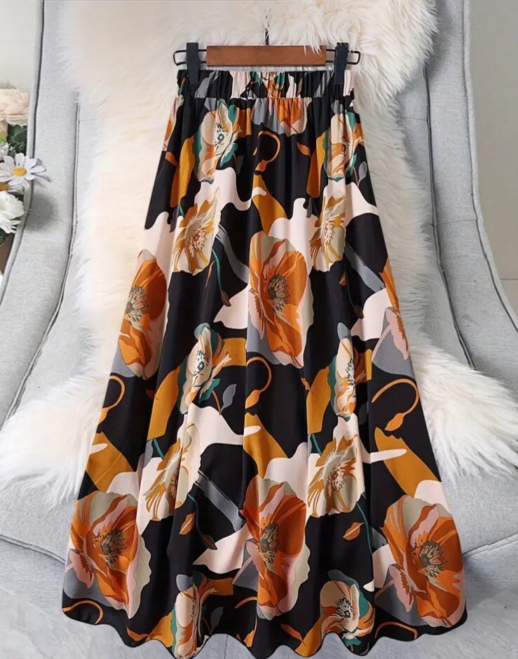 Plus Size Next Floral Maxi Skirt Plus Size 16 XXL Stretch Floral