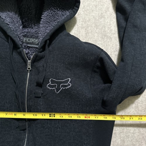 Fox Racing Hoodie Jacket Youth Girl XL Full Zip Faux Fur Lined Jacket Y2K (Flaw) - Picture 5 of 12