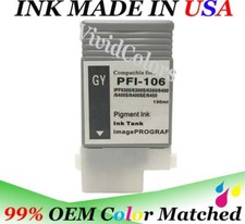 cartridge fits PFI-106 pfi-105 gy gray canon ipf 6400 ipf 6400s ipf 6450 ink hnm