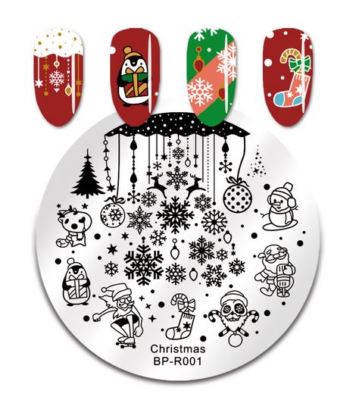 UK Versand! Born Pretty Christmas Fun Santa Schneeflocke Stempelplatte BP-R001