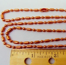 COPPER BALL + Bar CHAIN 4.5mm bead  #10 Bulk Footage Spools w/ + w/o Connectors