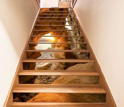 3D Stone Cave ZHU867 Stairs Risers Decoration Photo Mural Vinyl Wallpaper Amy
