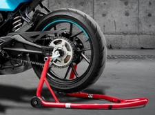 Motorcycle Stand 850LB Sport Bike Rear Wheel Lift Swingarm Paddock Stands Red, U