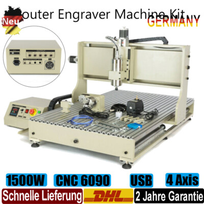4 Achse 6090 CNC 1500W Fräsmaschine Graviermaschine USB Router VFD Engraver