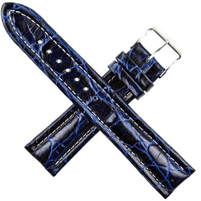 BREIL - Leather Watch Strap - 20 mm - Swiss Made - Blue