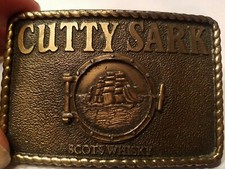 VINTAGE CUTTY SARK SCOTS WHISKEY BELT BUCKLE LIMITED EDITION