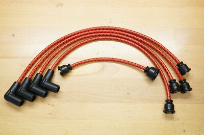 International 300 Utility Red & Black Cloth Copper Core Spark Plug Wire Set IH