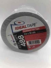 Two Rolls of 488 Ideal Tape Silver Aluminum Foil Tape 4" x 50yd. For HVAC Ducts