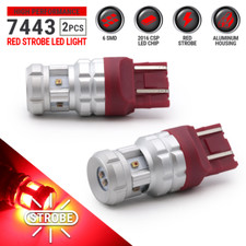 New Syneticusa 7443 Red Led Strobe Flashing Tail Brake Stop Parking Bulbs Light