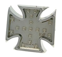 RüCklicht LED Klarglas Cross Custom Chrom Universal