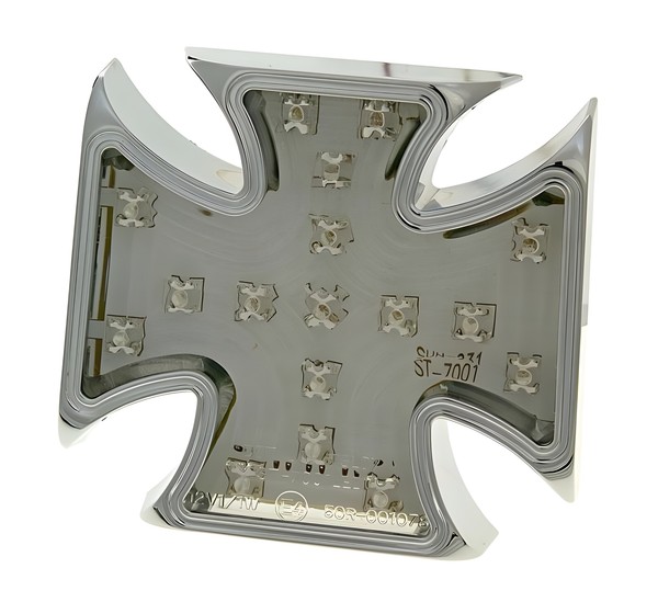 RüCklicht LED Klarglas Cross Custom Chrom Universal-image
