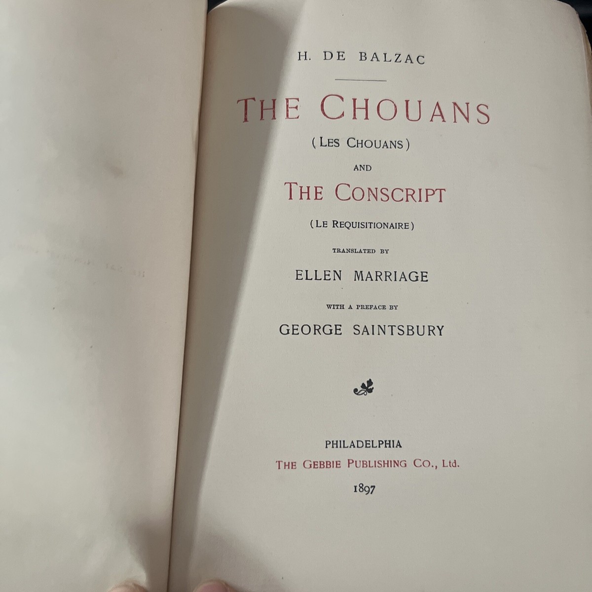 Antique The Novels of Balzac 1897 Chouans Red Hardcover Book
