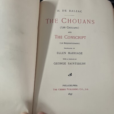 Antique The Novels of Balzac 1897 Chouans Red Hardcover Book