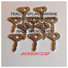 LUCAS TYPE UNIVERSAL KEY 10 PACK STAINLESS STEEL MADE IN ENGLAND TRACTOR/PLANT