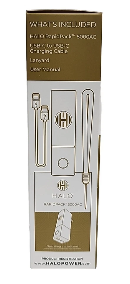 Halo Rapid Pack 5000AC 2 合 1 充电器及移动电源(可选颜色) — 第 3/4 张图片