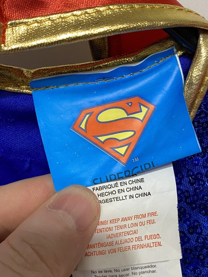 Marvel Rubies Supergirl Costume Halloween Cos play Extra Small W/ Cape & Belt - Image 4 of 4