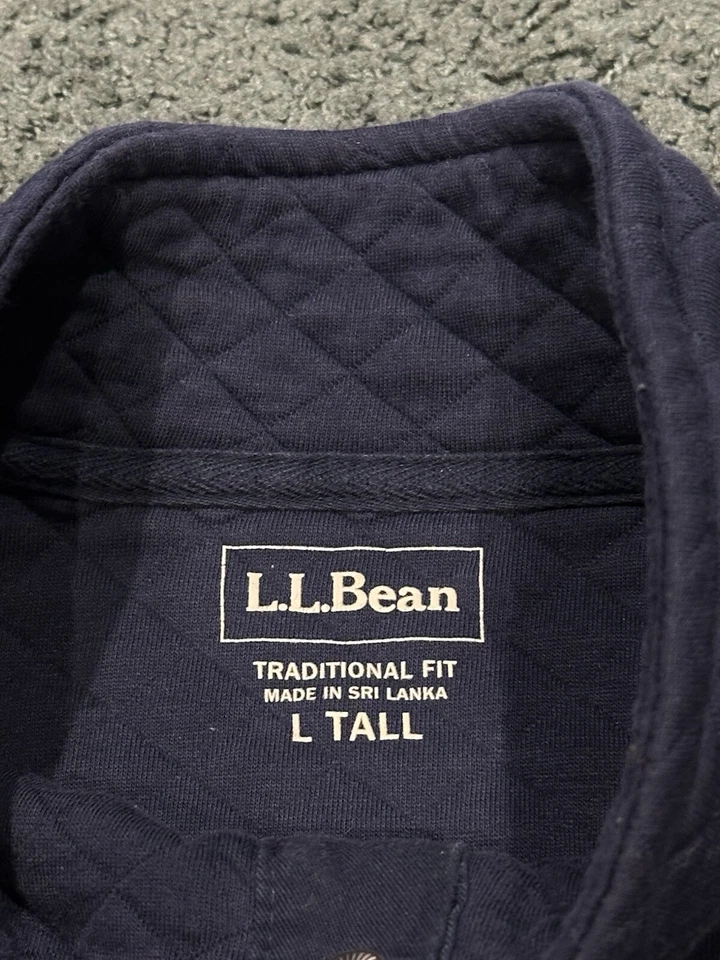 L.L. Sudadera acolchada BEAN para hombre cuello falso azul oscuro talla L alta Foto 4 de 4