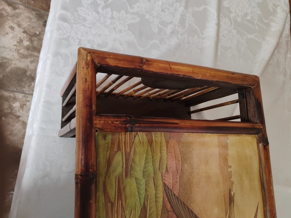 Bandeja de servir plegable de bambú con imagen de pájaros vintage ver las fotos Foto 3 de 4