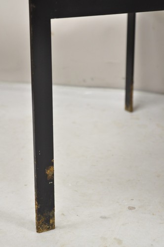 Vintage Paul McCobb Style Wrought Iron and Marble Square Side Tables - a Pair - Picture 9 of 12