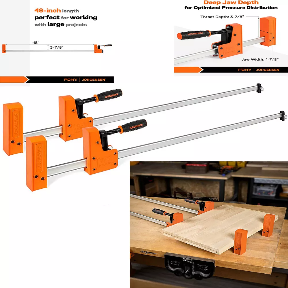 JORGENSEN 48 inch Bar Clamps 90 Cabinet Master Parallel Jaw Bar