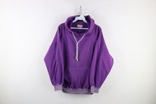 Vintage 90s Streetwear Womens Medium Striped Blank Hoodie Sweatshirt Purple