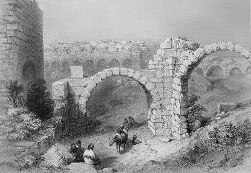 TURKEY Eski Stambul Arches Remains of Thermae - 1854 Antique Print Engraving - Picture 2 of 3