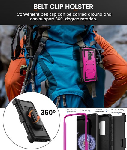 For Samsung Galaxy S9/S9+/S9 Plus Case Dual Layer Rugged Hybrid Cover Belt Clip - Picture 52 of 54