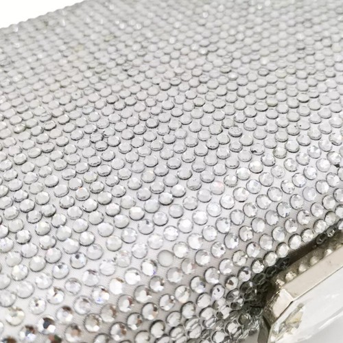 Borsa Sera Donna Strass Cristallo Simulata Borsa Sera Pochetta Matrimonio - Foto 25 di 37