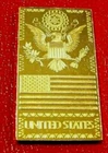 United States of America USA U.S.A. Silver Mint Nation Ingot Bar 24kt Gold Flag