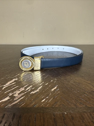 Ceinture femme cuir bleu marine Dior taille 34 pouces