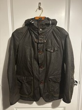 Barbour TO KI TO Waxed Sports Jacket in classic Olive Green, size Medium