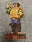 Vtg 1930’s Old Style Lager Beer Heileman Grenadier Cardboard Bar Sign Ad 8”