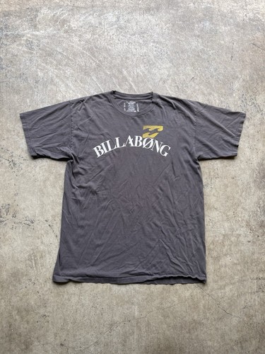 Billabong T-Shirt Herren L schwarz gelb Surf Skate Y2K Faded Wave Ocean Beach