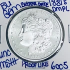 1881 S BU UNCIRCULATED MORGAN SILVER DOLLAR AUTHENTIC U.S.MINT FREESHIPPING 6005