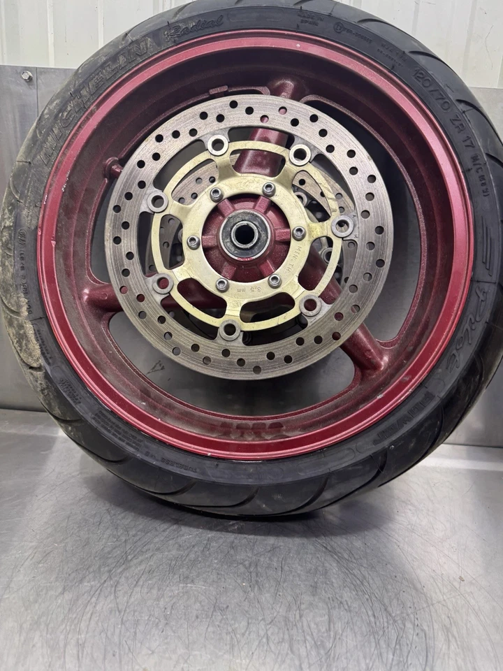 2001 2001-2006 Honda CBR600 CBR 600 F4I aro de pneu de roda dianteira dobrado preto 3 raios - Imagem 2 de 4