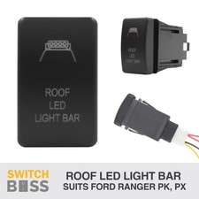 Roof Led Light Bar Blue Led Push Switch Suit Ford Ranger Pk Px Dash 2009-2015