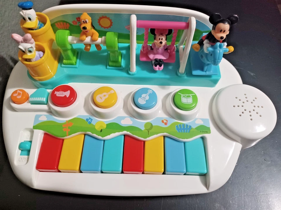 Video* Vintage Disney Kiddieland Piano Playground Mickey Mouse Activity Toy - Image 2 of 4