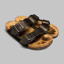 Birkenstock Arizona Women's Soft Footbed Leather Sandal - eu39 us8 - Black