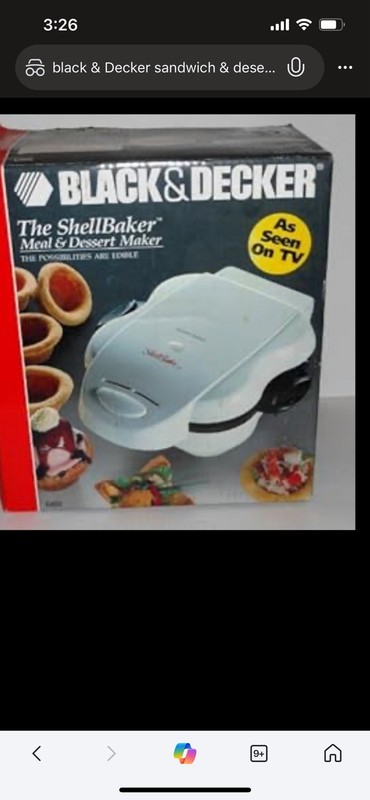 BLACK&DECKER The ShellMaker Meal & Dessert Maker MODEL G400 IN BOX C44