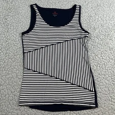 Talbots Asymetrical Striped Tank Top Womens Small Sleeve Shirt