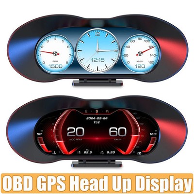 P5 HUD OBD2 GPS Car Head Up Display On-board Computer Speedometer Display Alarm