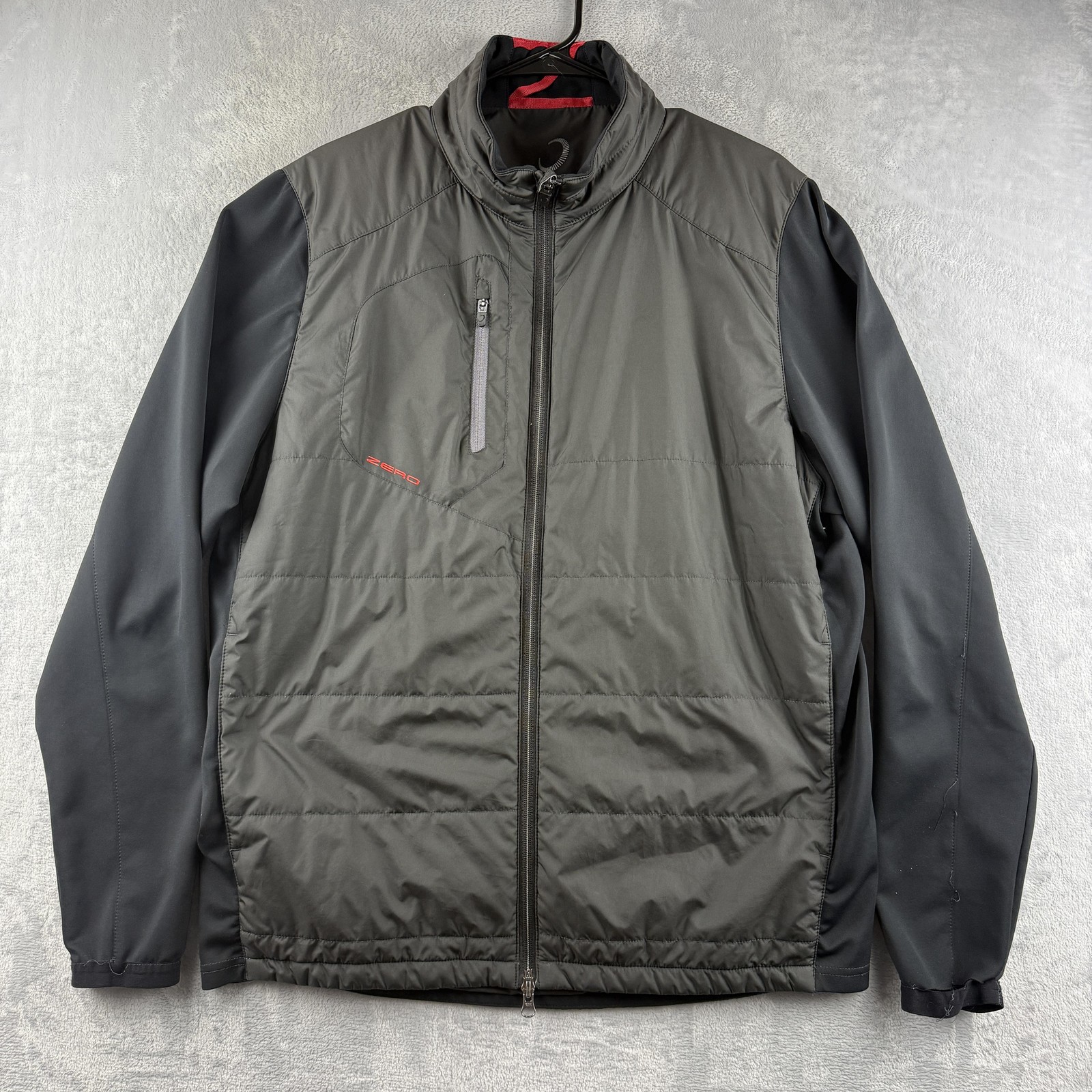 Zero Restriction Jacket Mens XL Gray Lightweight Hybrid Softshell Full Zip Golf