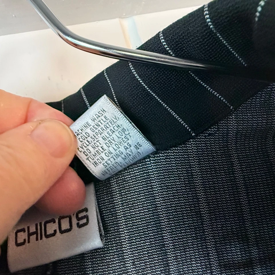 Traje Chico's para mujer 2 piezas a rayas carrera clásico oficina talla mínima 2/grande 12 Foto 3 de 4