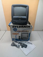 Sylvania Tv Vcr Vhs Combo Television 9” PARTS/REPAIR 6309CA w/Remote *READ 
