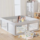 Baby Playpen with Mat - 50x50 Inch Toddler Play Yard, Safe Baby Fence for Infant