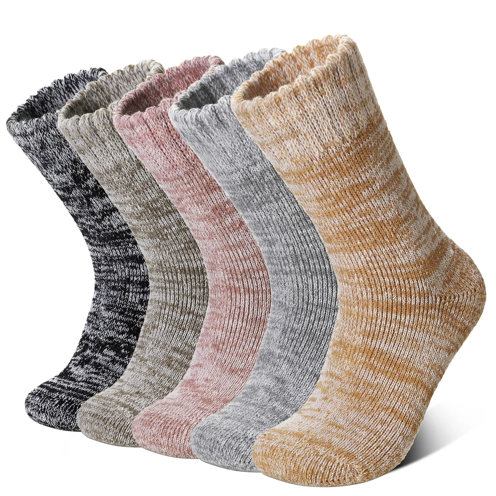 Merino Wool Socks for Women 5 Pairs Warm Winter Hiking Thick Thermal Cozy Boo...